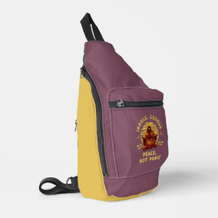 Inhale, Exhale Peace, Not Panic Bigfoot Maditation Sling Bag