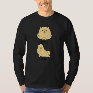 Inhale Exhale Pomeranian Dog Yoga T-Shirt