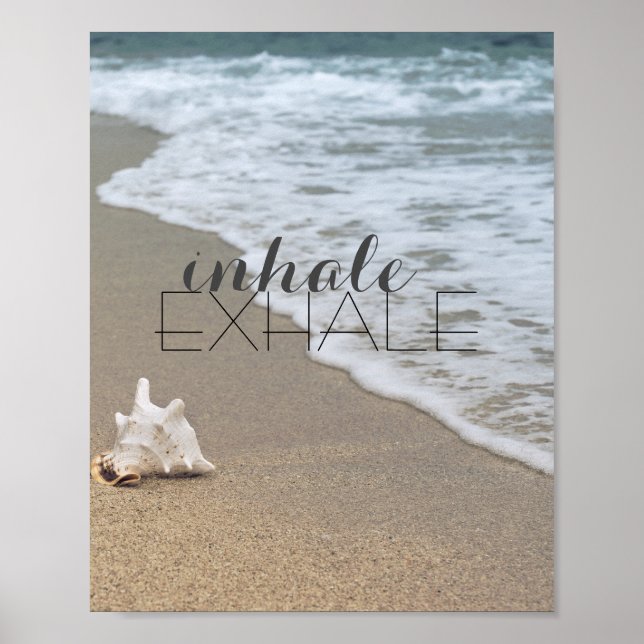 inhale exhale poster photo de la plage océanique (Devant)