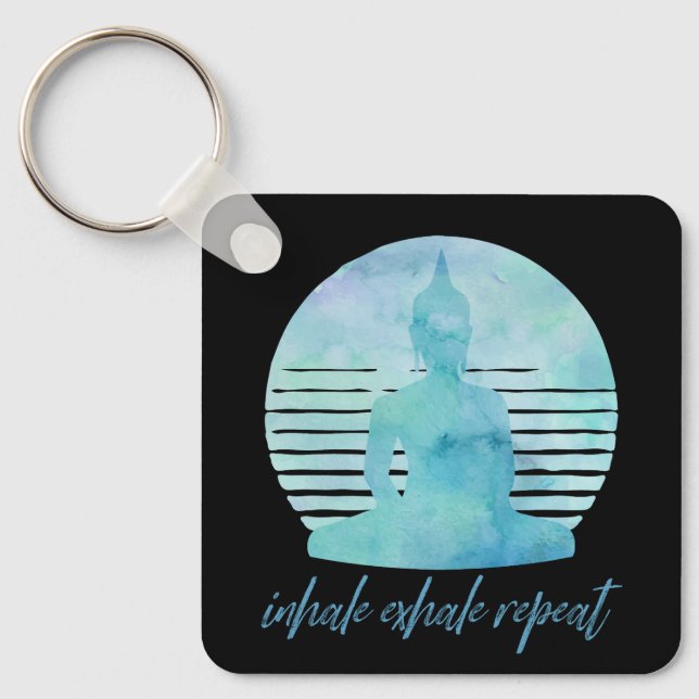 Inhale Exhale Repeat Blue Keychain (Front)