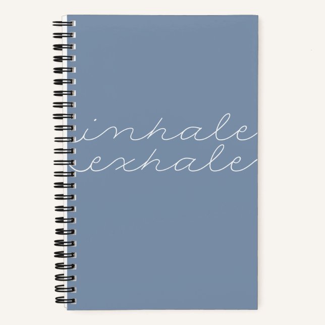 "Inhale Exhale" Sea Blue Mindfulness Journal (Front)