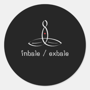 Inhale Exhale - White Fancy style Classic Round Sticker