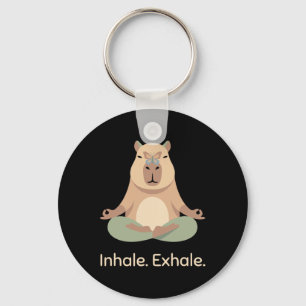Inhale Exhale Yoga Capyra Zen Animal Relaxation Keychain