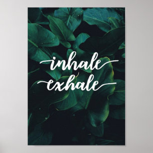 inhale exhale yoga spiritual peace meditate poster