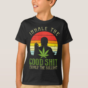 Inhale Good Exhale Bull Weed Yoga Gift Premium Tri T-Shirt