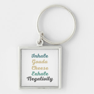 Inhale Gouda Cheese Exhale Negativity Keychains