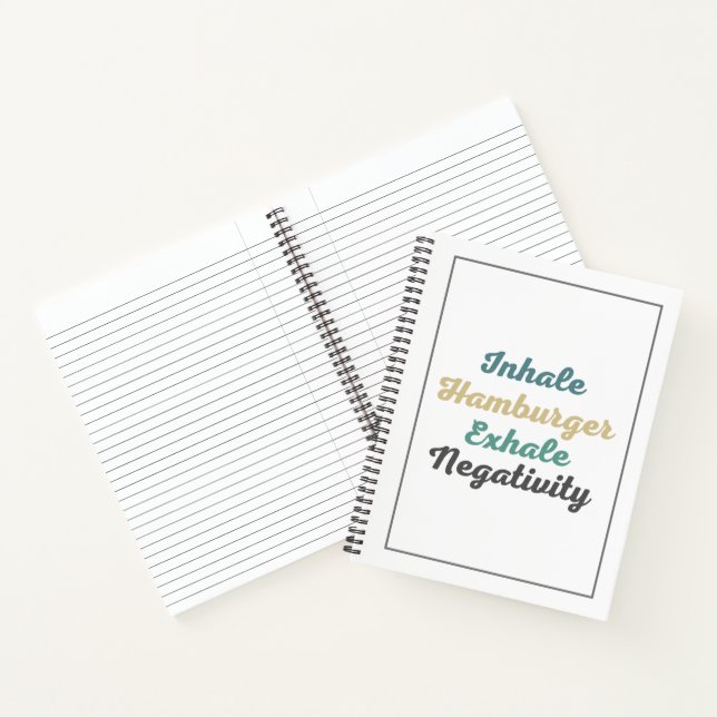 Inhale Hamburger Exhale Negativity Notebook (Inside)