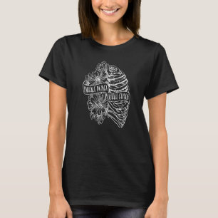 Inhale Peace Exhale Chaos Flower Skull Mental Heal T-Shirt