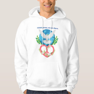 Inhale Peace, Exhale Chaos Hoodie – Dove, Earth 