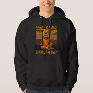 Inhale The Future Om Meditation Yoga Cat Hoodie
