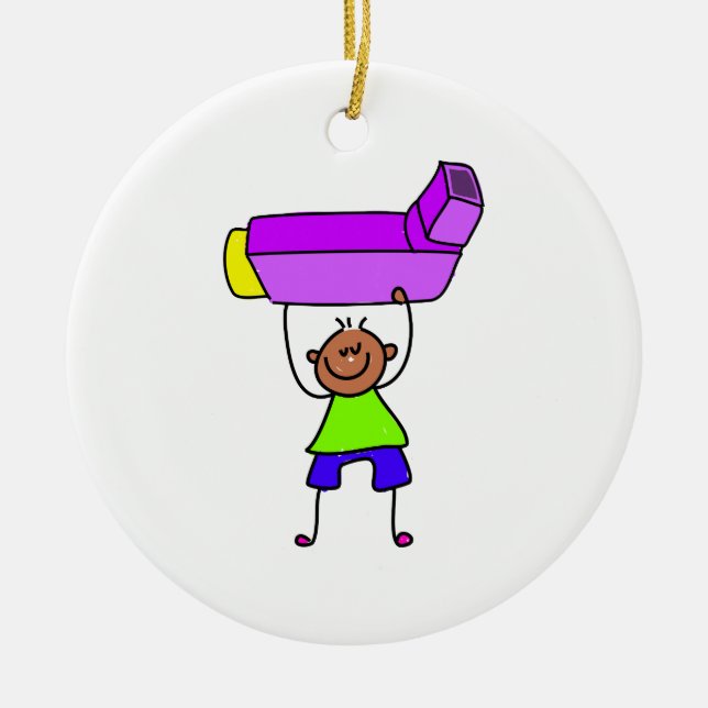 Inhaler Kid Ceramic Ornament (Front)