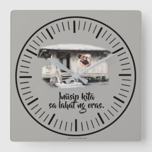 Iniisip kita sa lahat ng oras "vintage bahay kubo" square wall clock