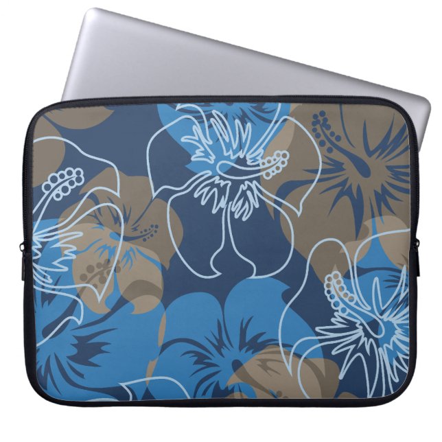 Iniki Point Hawaiian Hibiscus Neoprene Wetsuit Laptop Sleeve (Front)