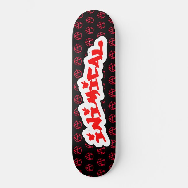 Inimical Anarchy Symbol Skateboard (Front)