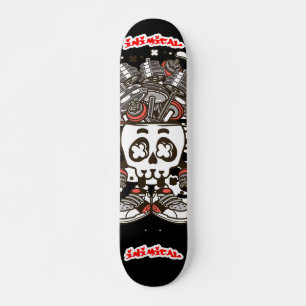 Inimical Barbell Skull  Skateboard