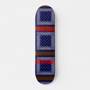Inimical Blue Paisley  Skateboard