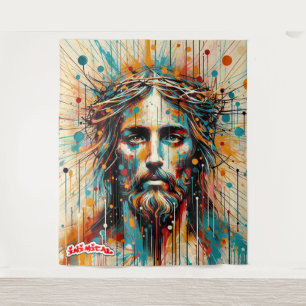 Inimical Face of Christ  Tapestry