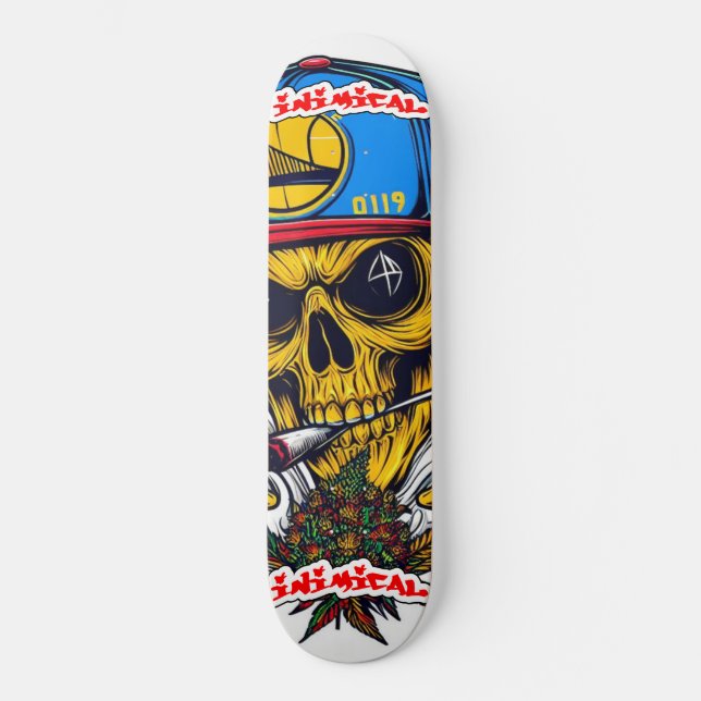 Inimical Golden State Skull Skateboard (Front)