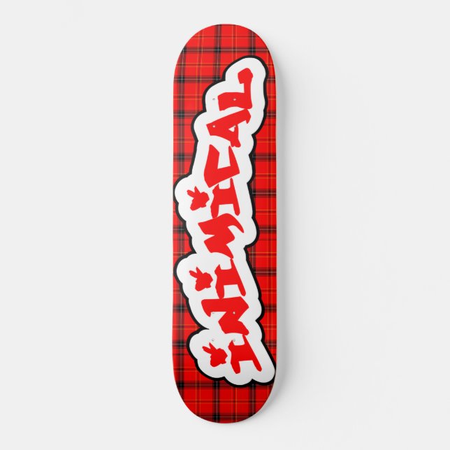 Inimical Scottish Plaid Skateboard (Front)