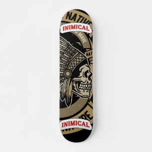 Inimical True West Native American Headdress Skull Skateboard
