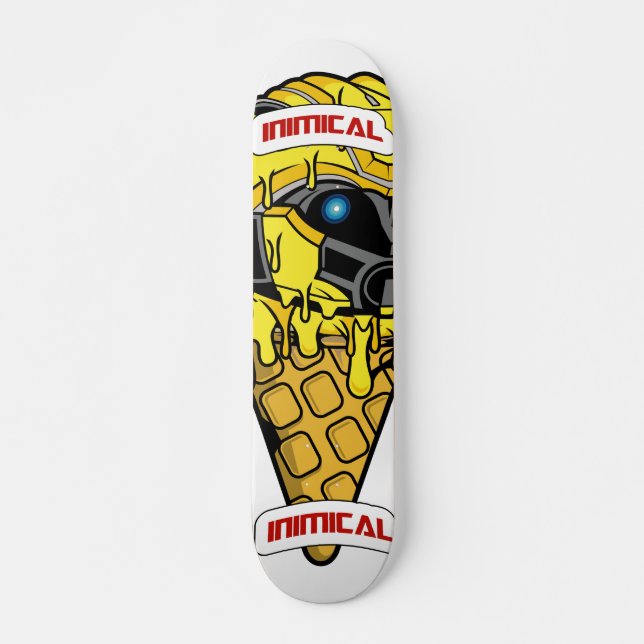 Inimical Yellow Bee Ice Cream  Skateboard (Front)