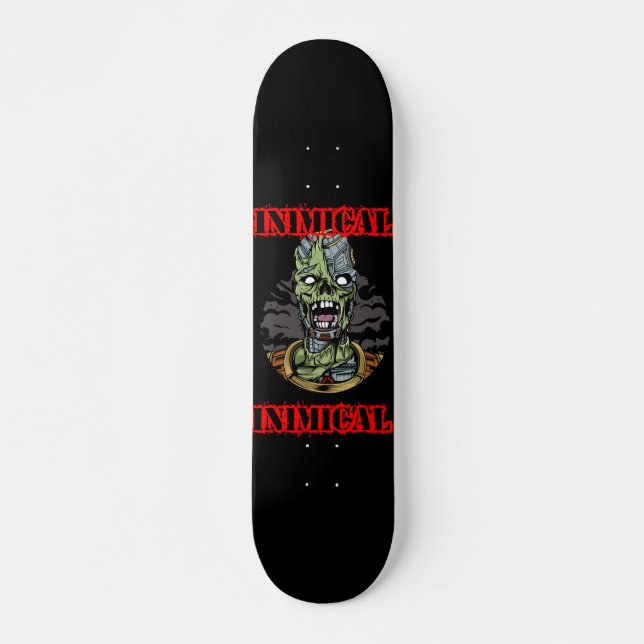 Inimical Zombie Skull Skateboard (Front)