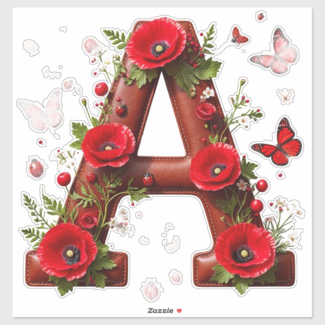 🐞 Initial A For Personalized Floral Keepsakes 🦋 (Sheet)