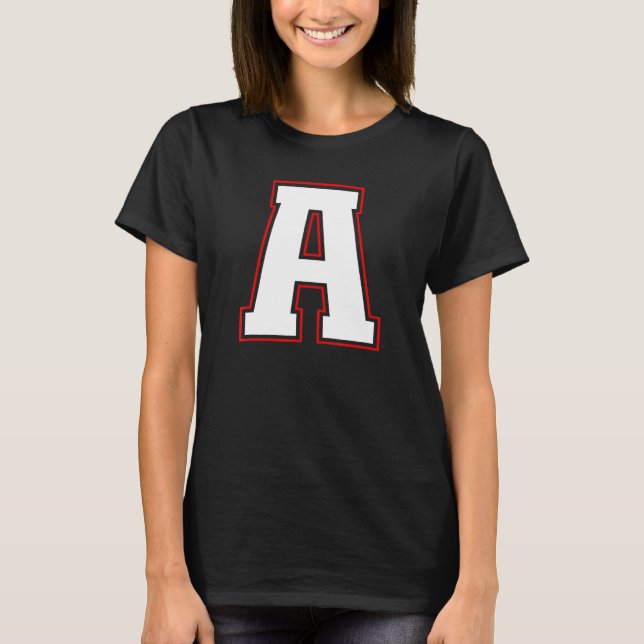 Initial A Monogram A Letter A Capital Alphabet T-Shirt (Front)