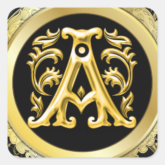 Initial A Sticker - Monoram in Gold