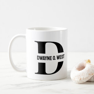 Initial and Name Personalized Monogrammed Coffee Mug