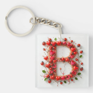💕 Initial B Design For Custom Name Gifts 💕 Keychain
