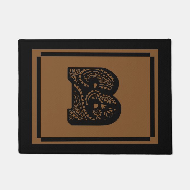 Initial B Doormat with Black Border (Front)