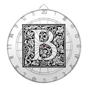 Initial B Monogram. Customized Name Floral Pattern Dartboard