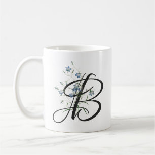 Initial B, Vintage Bluebells Coffee Mug