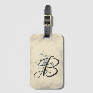 Initial B, Vintage Bluebells Luggage Tag
