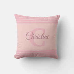 Initial C Hand Script Modern Name Monogrammed Throw Pillow