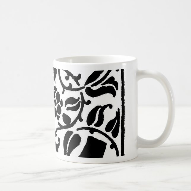 Initial C Monogram. Floral Name Customized Pattern Coffee Mug (Right)