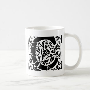 Initial C Monogram. Floral Name Customized Pattern Coffee Mug