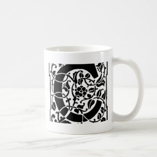 Initial C Monogram. Floral Name Customized Pattern Coffee Mug