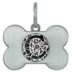 Initial C Monogram. Floral Name Customized Pattern Pet Name Tag