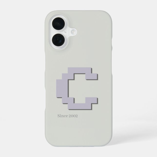 Initial C Retro Pixel Art Monogram Phone Case (Back)