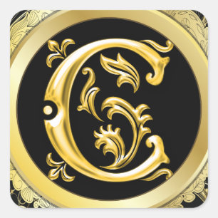 Initial C Sticker in Gold