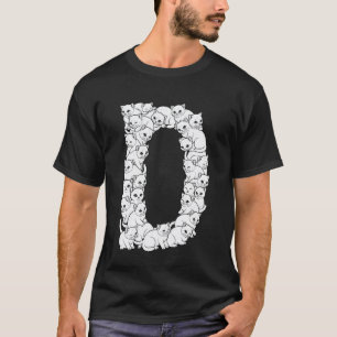 Initial D Capital Letter Funny Cat Lover Feline Ki T-Shirt