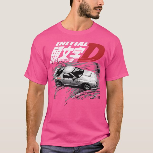 Initial D Fc Rx7 Drifting - Ryosuke Takahashi Reds T-Shirt (Front)