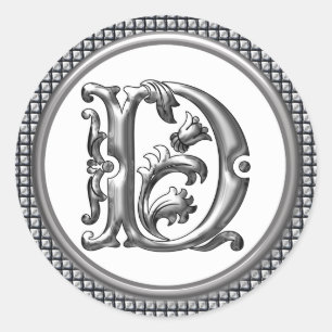 Initial D Round Sticker in Silver