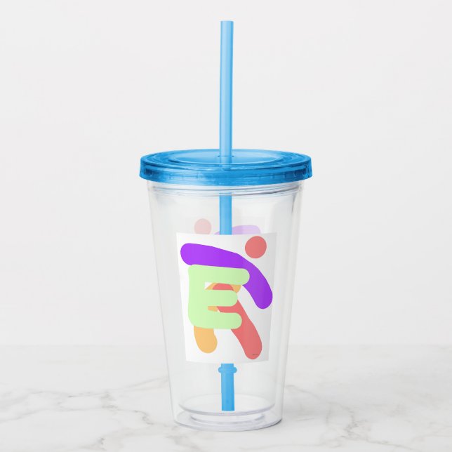 INITIAL E MONOGRAM KIDS ACRYLIC TUMBLER (Front)