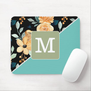 Initial Elegant combination Pattern and colour blu Mouse Pad