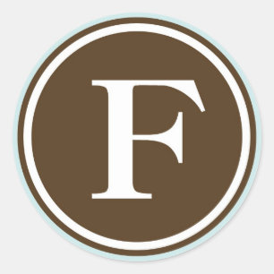 Initial F monogram circle letter seal party favour