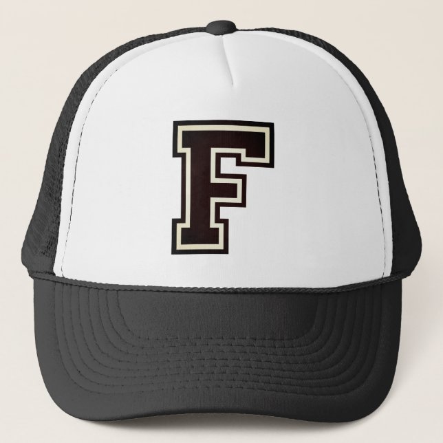 Initial "F" Monogram Trucker Hat (Front)