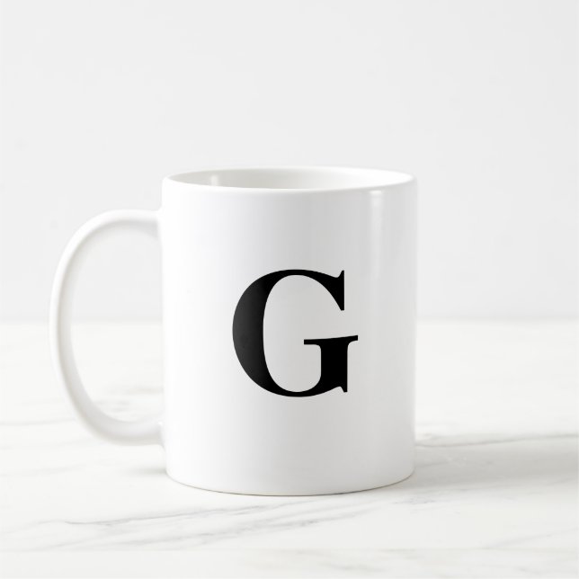 Initial G & Personalized Name Coffee Mug (Left)